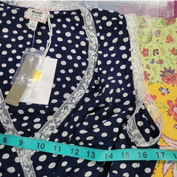 J Crew Rouje X J.Crew Rencard wrap dress CN705 Size 6 NWT Blue White - Picture 8 of 8